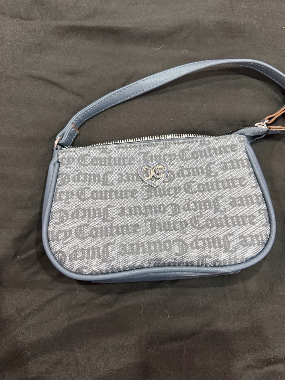 Juicy Couture Slate Blue Logo Shoulder Bag
